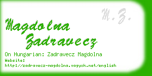 magdolna zadravecz business card